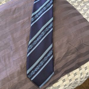 Versace, men’s tie, navy and light blue